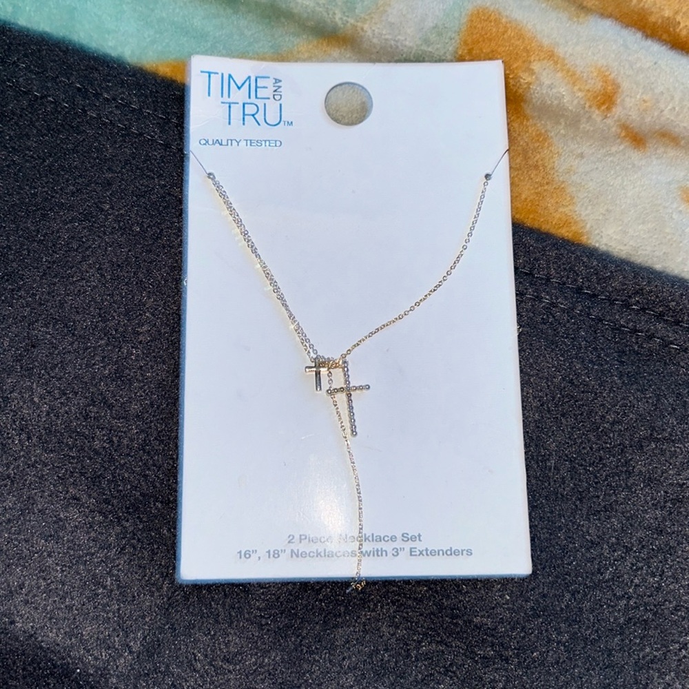 2 piece cross necklace set